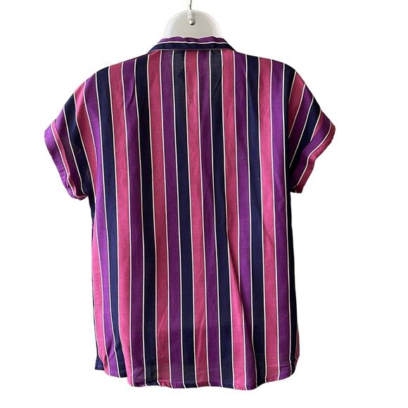VINTAGE 1980’s Dead Stock Charlie California Striped Blouse Size Small - Picture 2 of 6
